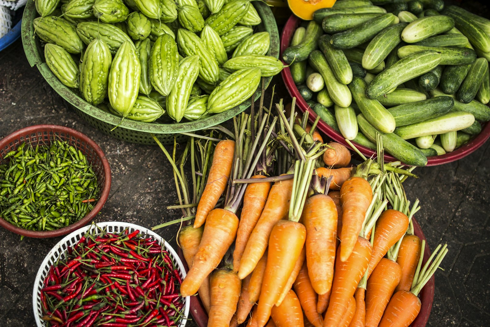 Fresh organic vegetables at market